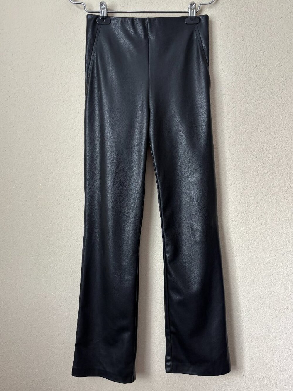 Zara Chic Faux Leather Cropped Bootcut High Rise Pants